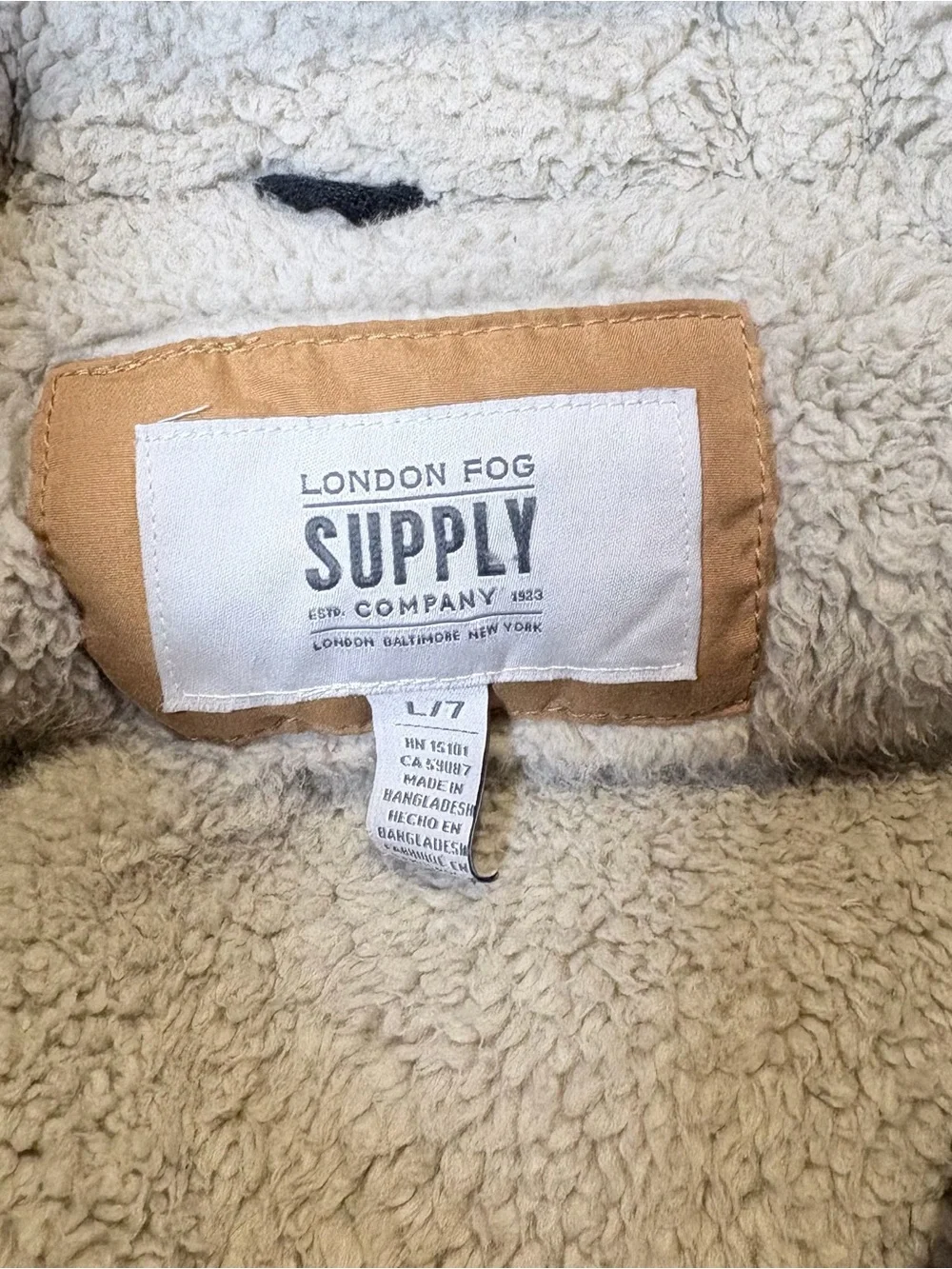 London Fog Supply Boys' Heavyweight Stylish Winter Puffer Jacket Tan Large 7